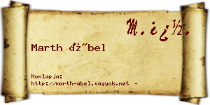 Marth Ábel névjegykártya