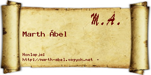 Marth Ábel névjegykártya