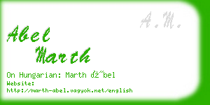 abel marth business card